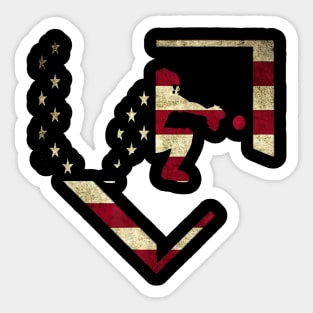 Baseball Catcher Gear American Flag Baseballin Sticker